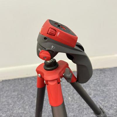 LOT 142: Manfrotto 755XB Tripod made in Italy & Small Red and Grey Tripod