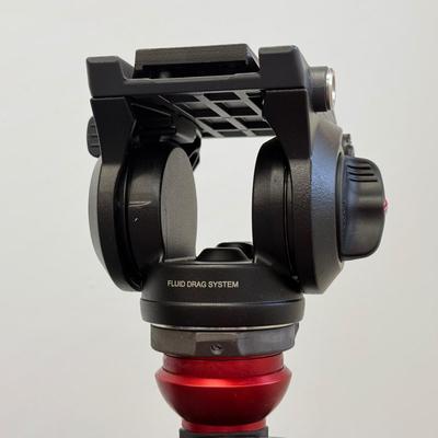 LOT 142: Manfrotto 755XB Tripod made in Italy & Small Red and Grey Tripod