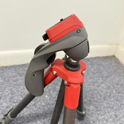 LOT 142: Manfrotto 755XB Tripod made in Italy & Small Red and Grey Tripod