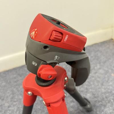 LOT 142: Manfrotto 755XB Tripod made in Italy & Small Red and Grey Tripod