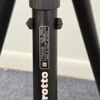 LOT 142: Manfrotto 755XB Tripod made in Italy & Small Red and Grey Tripod