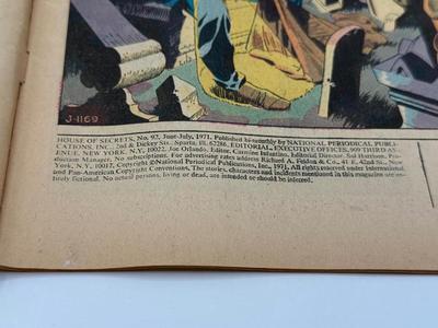 LOT 146: July 1971 DC Comics #92 House of Secrets incl. Snipe Hunt, Swamp Thing, After I Die!, It's Better to Give & Trick or Treat