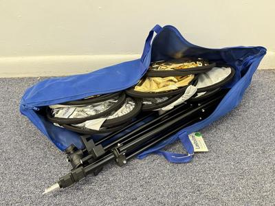 LOT 158: Lastolite Lighting Equipment: Tri-Flector II & 3 Professional TriGrip Reflectors