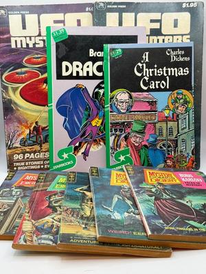 LOT 177: Strange & Mysterious Books: Mystery Comics Digest, UFO Magazines, A Christmas Carol & Dracula