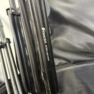 LOT 180: Various Sizes of Lighting Umbrellas, Stands & More