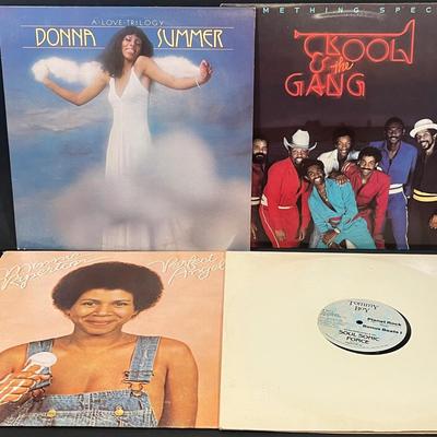 LOT 186: Big Lot of Vintage Vinyl Records - R&B, Soul, Disco - Donna Summer, Kool & the Gang and More