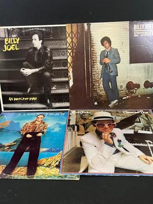 LOT 192: Billy Joel and Elton John Vintage Vinyl Record Albums