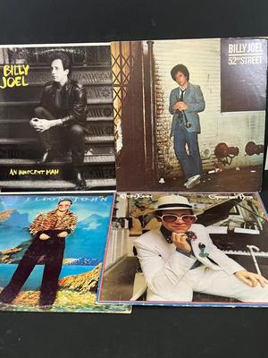 LOT 192: Billy Joel and Elton John Vintage Vinyl Record Albums
