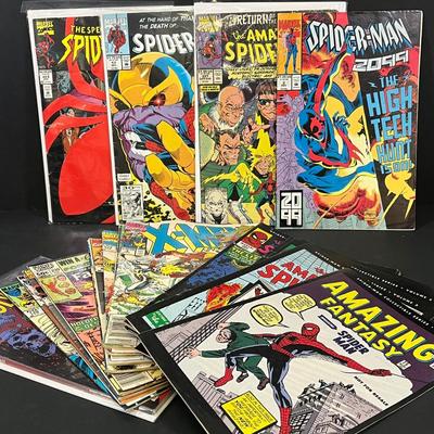 LOT 195: Vintage Marvel Comic Books - X-Men, Wolverine, Spider-Man including 2006 Newspaper Reprints
