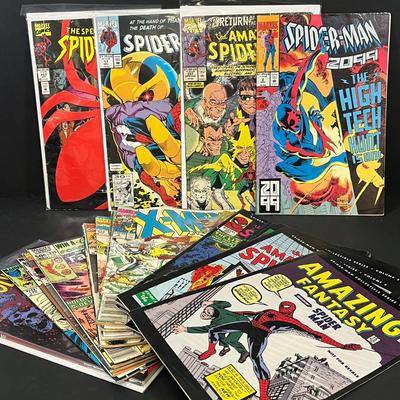 LOT 195: Vintage Marvel Comic Books - X-Men, Wolverine, Spider-Man including 2006 Newspaper Reprints
