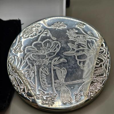 LOT 212J: Gucci Mirror Compact, DKNY Key Holder, and Cameo Brooch