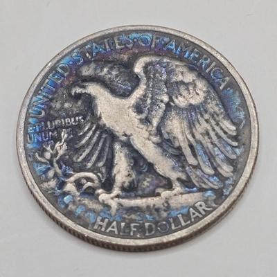 LOT 213J: Two 90% Silver Walking Liberty Half Dollars - 1941 and 1943 + 1853 Large Cent Coin