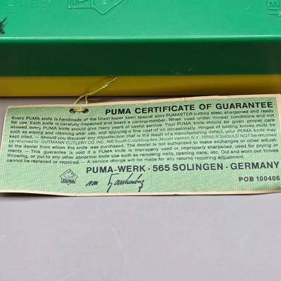 LOT 217J: Puma Skinner with Certificate of Guarantee, Edge Mark Ranger Knife, and Old Timer Pocket Knife