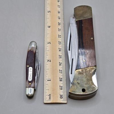 LOT 217J: Puma Skinner with Certificate of Guarantee, Edge Mark Ranger Knife, and Old Timer Pocket Knife