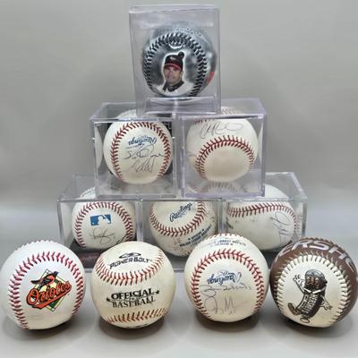 LOT 220: Variety of Signed Baseballs, Hershey Baseball, and Orioles Baseball