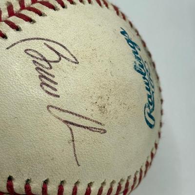 LOT 234: Rawlings Baseball signed by Daniel Cabrera, Bruce Chen, Jorge Julio & Eddie Rodriguez