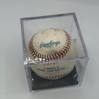 LOT 234: Rawlings Baseball signed by Daniel Cabrera, Bruce Chen, Jorge Julio & Eddie Rodriguez