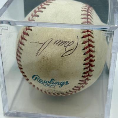 LOT 234: Rawlings Baseball signed by Daniel Cabrera, Bruce Chen, Jorge Julio & Eddie Rodriguez