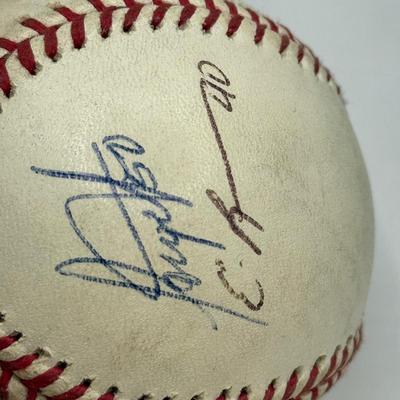 LOT 234: Rawlings Baseball signed by Daniel Cabrera, Bruce Chen, Jorge Julio & Eddie Rodriguez