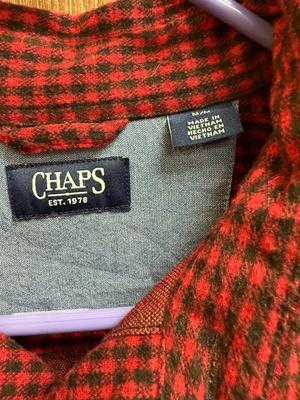 Untucked CHAPS Lakeland Flannel-Knit size MEDIUM Button Down Long Sleeve Shirt
