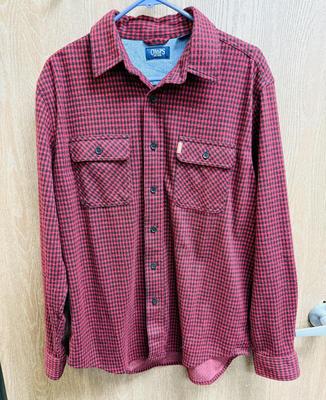 Untucked CHAPS Lakeland Flannel-Knit size MEDIUM Button Down Long Sleeve Shirt