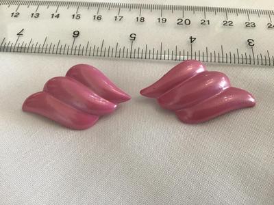Shimmer Pink Fushia Clip on Earrings