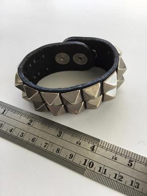 Universal marked snap on stud faux leather bracelet