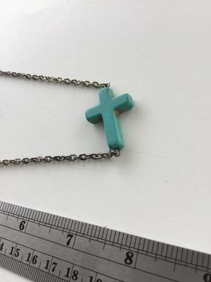 Beautiful blue cross fashion necklace
