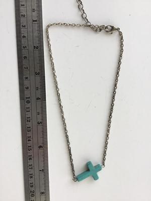 Beautiful blue cross fashion necklace