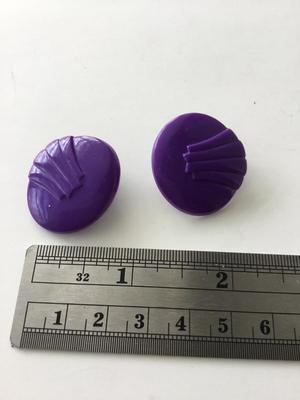 Purple round vintage clip on earrings