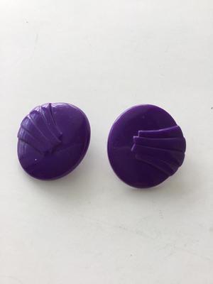 Purple round vintage clip on earrings