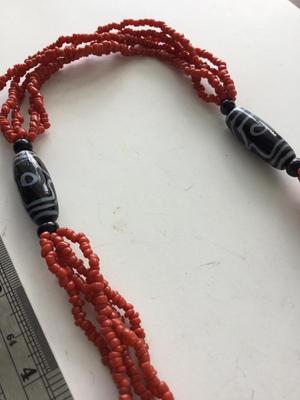 Red fashion beaded unique necklace