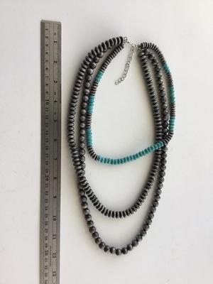 3 layer beaded statement necklace