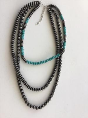 3 layer beaded statement necklace