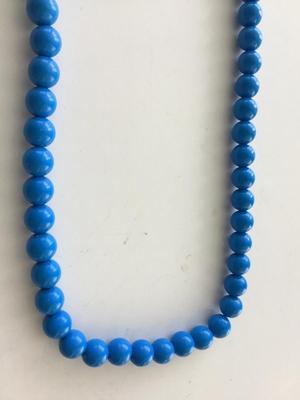 Blue beaded stretchy fashion necklace