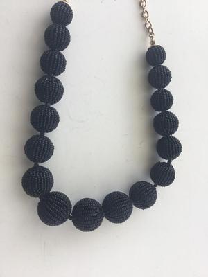Time tru marked black statement necklace