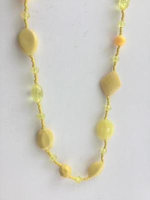 Yellow beaded fashion necklace