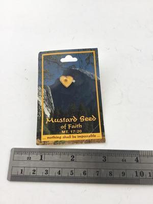 Mustard seed faith push pin
