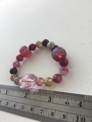 Pink beaded stretchy bracelet