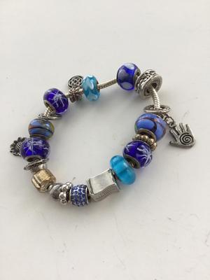 Beautiful vintage blue charm bracelet