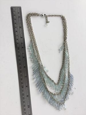 Light blue multi layer fashion necklace