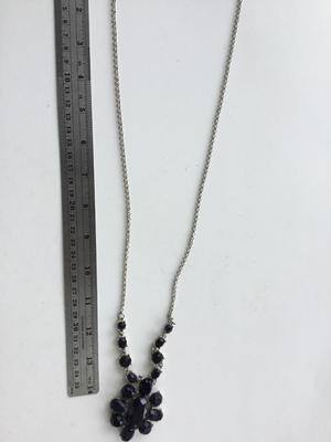 Navy blue gemstone type fashion necklace