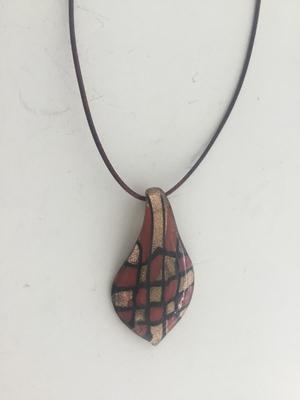 Beautiful unmarked glass necklace pendant