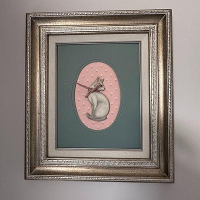 Lot of 2 - Framed Cat Art