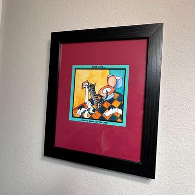 Lot of 2 - Framed Cat Art