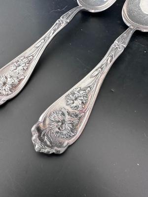 2 Antique W R Keystone 1908 CARNATION spoons