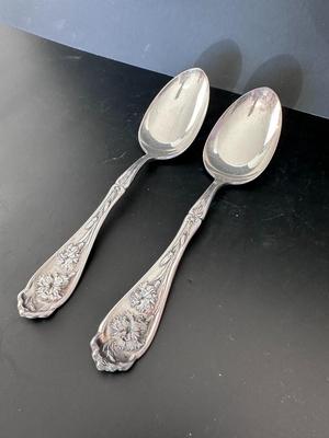 2 Antique W R Keystone 1908 CARNATION spoons