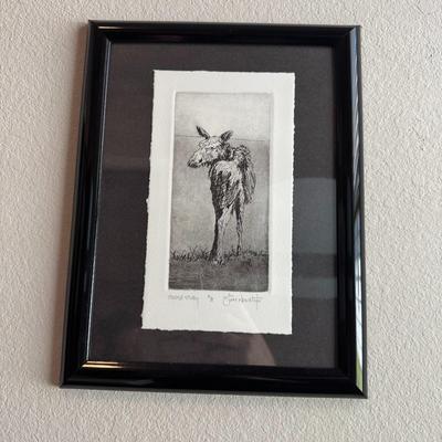 Framed Art - "Moose Study" by Steve Nowatzki - ARTIST'S PROOF