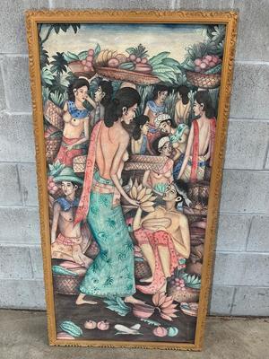 Vintage Bali Painting on Canvas