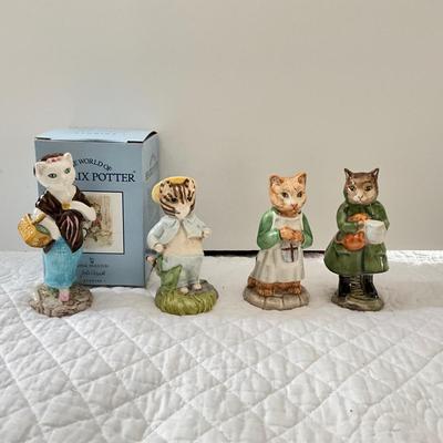 UBA1284 Lot of Four Beatrix Potter Cat Figurines